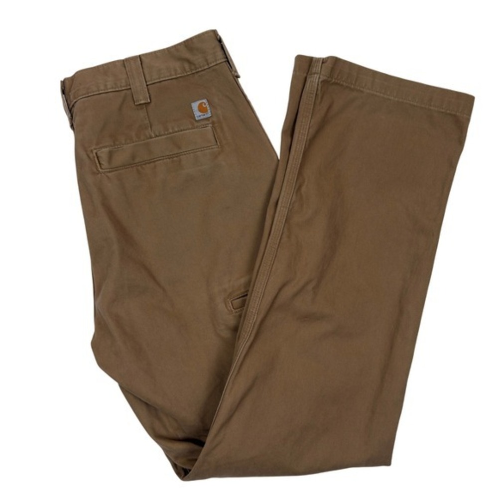 Carhartt Men Khaki Straight‎ Leg Work Pants Size 34x31 Canvas Utility
